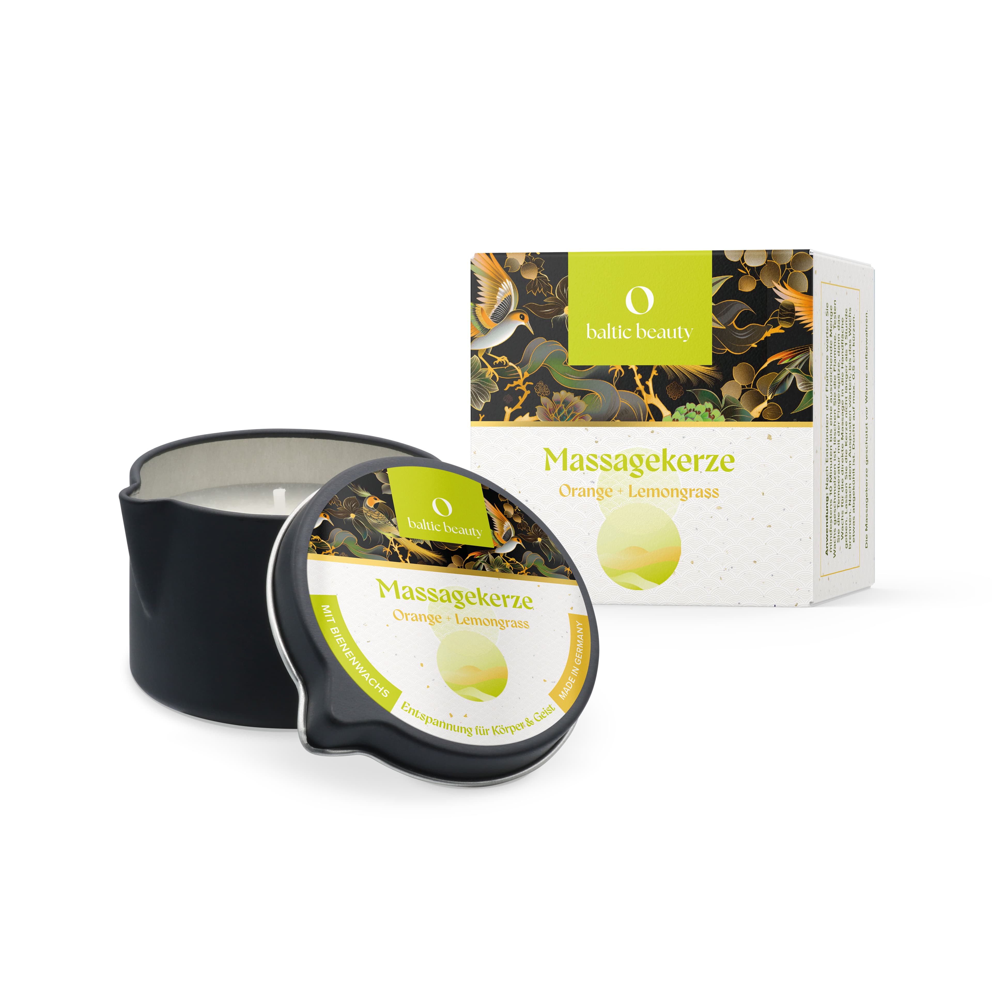 Massagekerze Orange & Lemongrass in der Metalldose